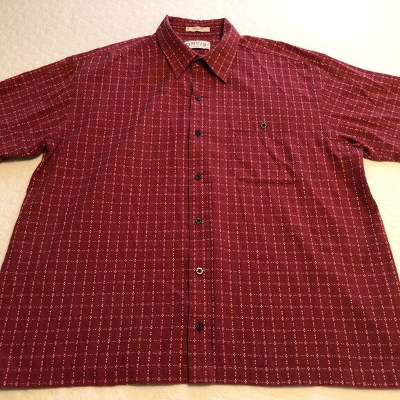 Orvis Shirt Mens 2XL Red Checks Short Sleeve Button Front Lightweight Outdoor - Picture 1 of 7